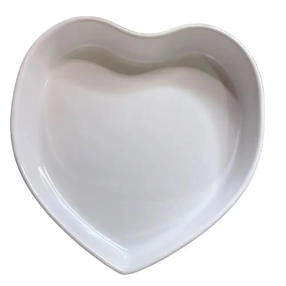 Vintage1960's White Ironstone Heart Baking Dish Serving Tray
